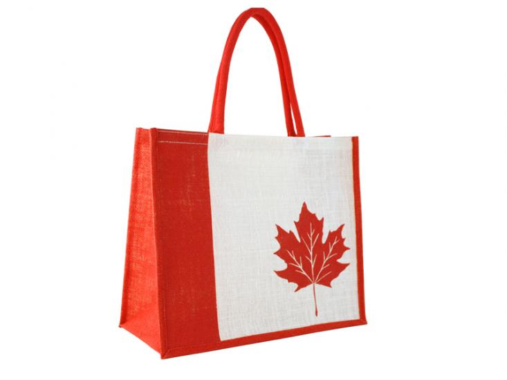 Canada Leaf White Jute Bag Panabo Sales